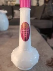 Vintage Jergens Milk Glass Hobnail Bath Oil Bottle W/ Pink Lid Rare Condition