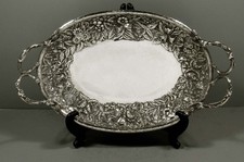 Kirk & Son Silver Tray c1880 HAND DECORATED