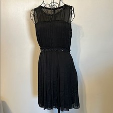 Kenneth Cole New York Black Pleated Mini Dress Size 4