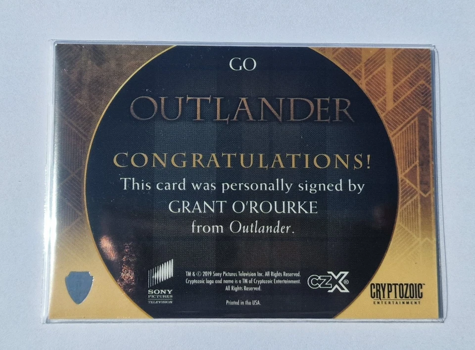 Outlander CZX carte Autographe Grant O'Rourke GO card Rupert MacKenzie 029/105 - Photo 2/2