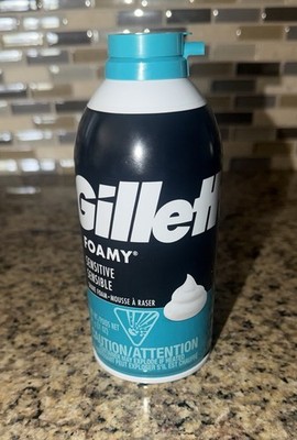 Gillette Foamy Shave Foam Cream for SENSITIVE Skin 11oz