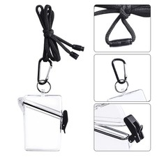 Waterproof Durable Clear Plastic Card Key Holder Crush Proof Case With Lanyard S
