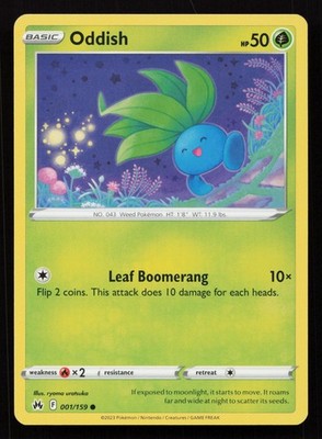 Oddish 001/159 Common Crown Zenith Pokemon NM