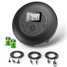 Portable CD Player with Headphones 5EQ LCD Anti-Skip Memory Car Music Playback