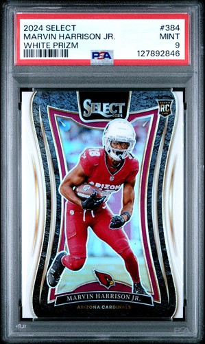 2024 PANINI SELECT WHITE PRIZM #384 MARVIN HARRISON JR. 31/35 PSA 9
