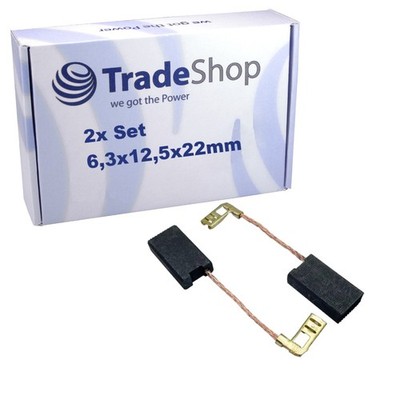2x Motorkohlen Kohlebürsten 6,3x12,5x22mm für Bosch POF 800 ACE, GOF 900