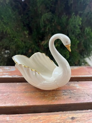 Lenox Swan Gold Trim & Beak Open Back Made in USA Bone China
