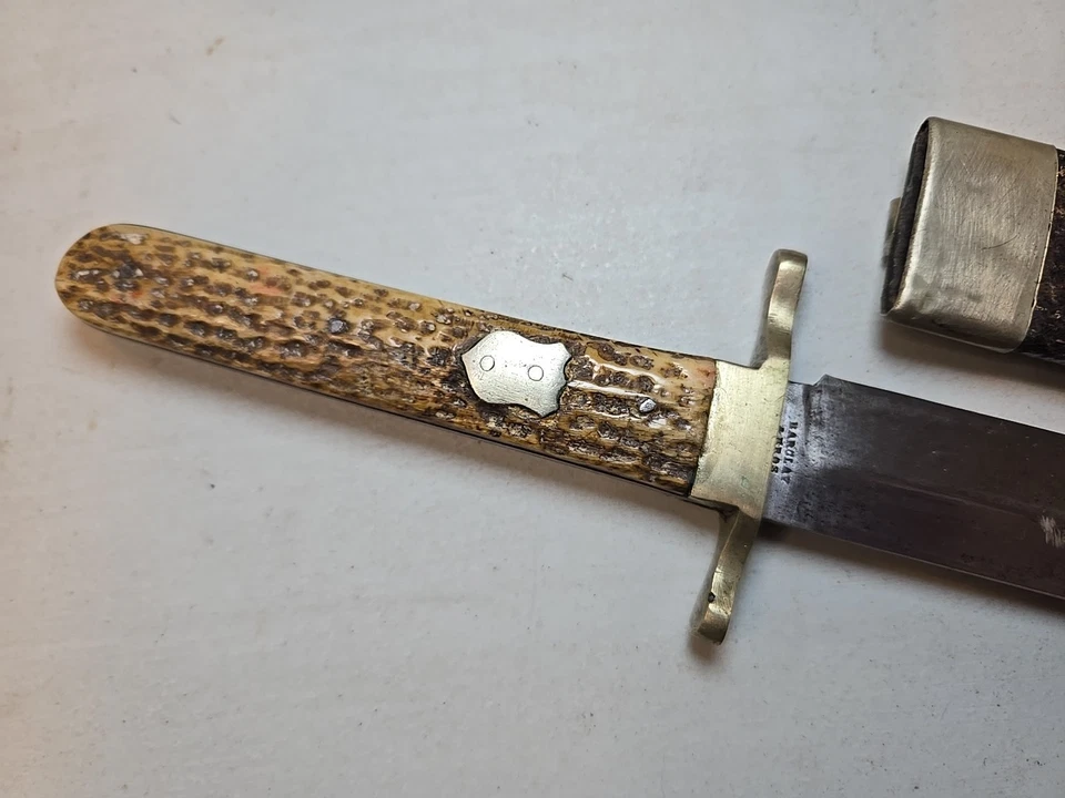 Боковой нож времен гражданской войны США с ножнами - сапожный кинжал - Barclay & Bros. Sheffield - Изображение 2 из 4