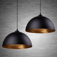 Pendelleuchte Vintage Ø30Cm Eisen Schwarz Gold HäNgelampe Deckenleuchte