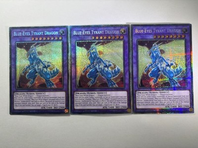 3 x Blauäugiger Tyrannendrache MP25-DE042 Starlight Rare 1. Auflage YuGiOh Playset NM