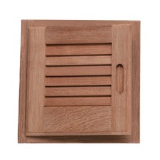 Whitecap Teak Louvered Door Frame - Left Hand - 12" x 12"