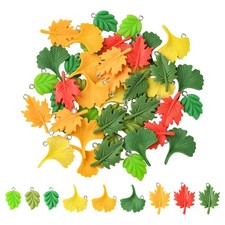 45pcs Autumn Themed Resin Leaf Charms for DIY Pendant Bracelet Necklace Making