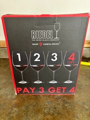 NEW  Riedel Vinum Cabernet Sauvignon Merlot Bordeaux Red Wine Glass Set of 4