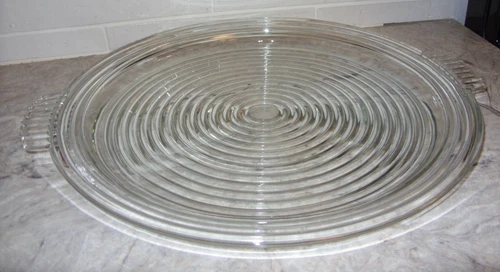 Anchor Hocking Manhattan Clear Depression Glass Round 14" Handled Tray Platter