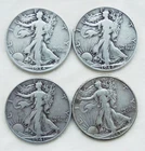Lot of 4 United States Walking Liberty Half Dollars