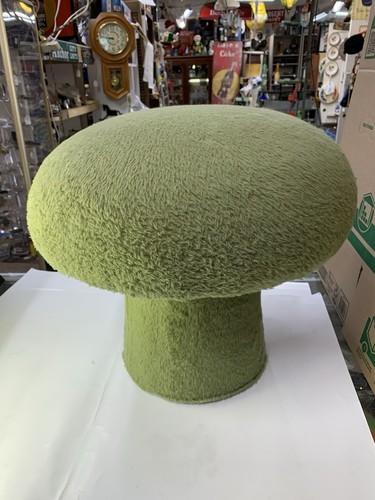 Vintage 60s 70s Green Large Shag Mushroom Stool Ottoman Hassock : Estate