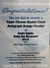 2025 Topps Chrome Emeka Egbuka Rookie PREM1ERE Patch Autographs (RAW)