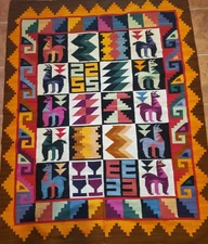 Andean Llama Tapestry – Sunrise Geometry & Inca Spirit Wall Art, Home Decor