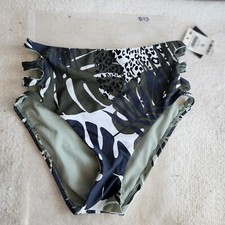 MSRP 44 Bar III Tropical-Print Cutout Bikini Bottoms Size Small