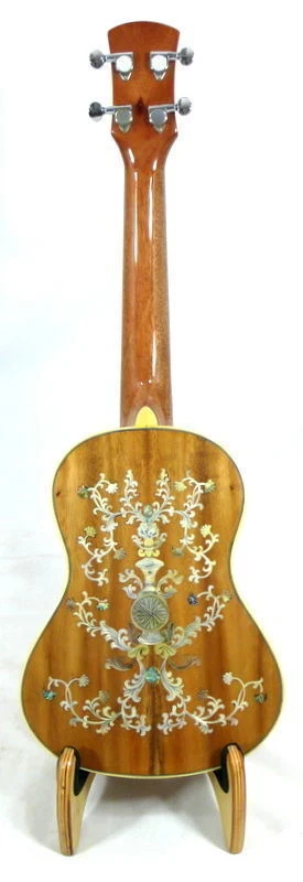 Alulu Solid Acacia Koa Tenor Ukulele, classical MOP inlay  HU1099 - Image 4 of 4