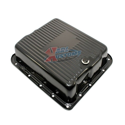 GM 4L60E/700R4 Deep Transmission Pan Steel Ribbed Extra Capacity 3 1/2" Deep Blk - Picture 3 of 5