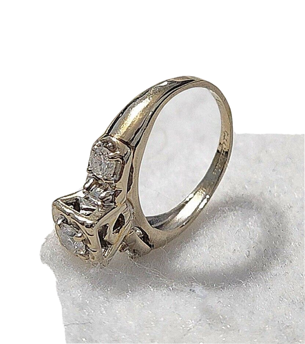 14K GELBGOLD 3 DIAMANTEN DAMEN RING CA. .5CTW - Bild 5 von 10