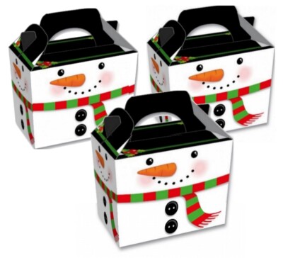 Weihnachtsfeier Essen Boxen ~ Kinder Xmas Essen Tasche Teller Box ~ Schneemann