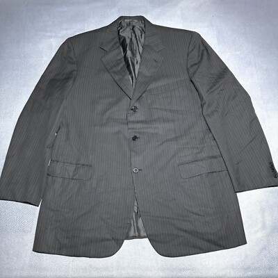 Brioni Neiman Marcus Hand Tailored Brown Striped Wool Blazer