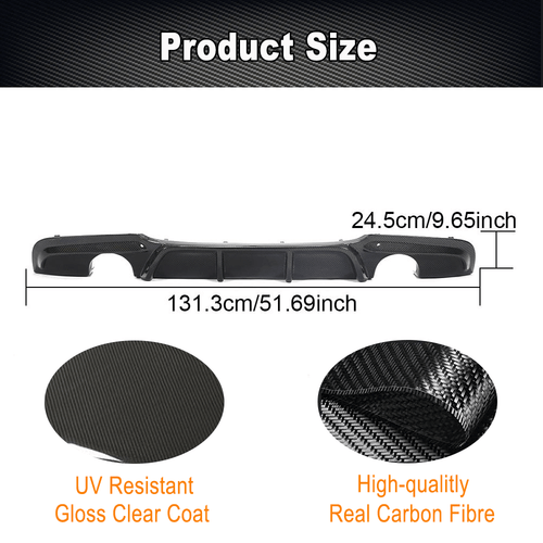 Spoiler diffusore posteriore in carbonio adatto per BMW SERIE 3 E90 325i 335i pacchetto M  - Foto 7 di 12