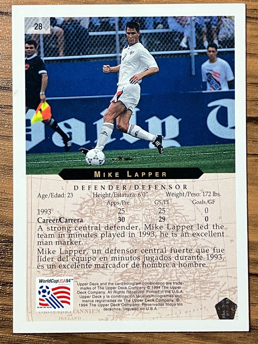 Upper Deck 1994 World Cup USA Soccer Card #28 Mike Lapper Free