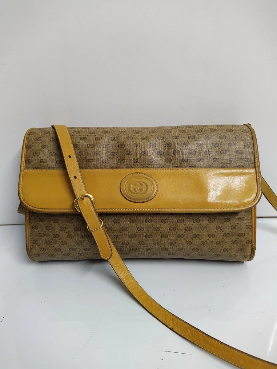 VINTAGE AUTHENTIC GUCCI CLASSIC MICRO GG BAG CLUTCH/SHOULDER