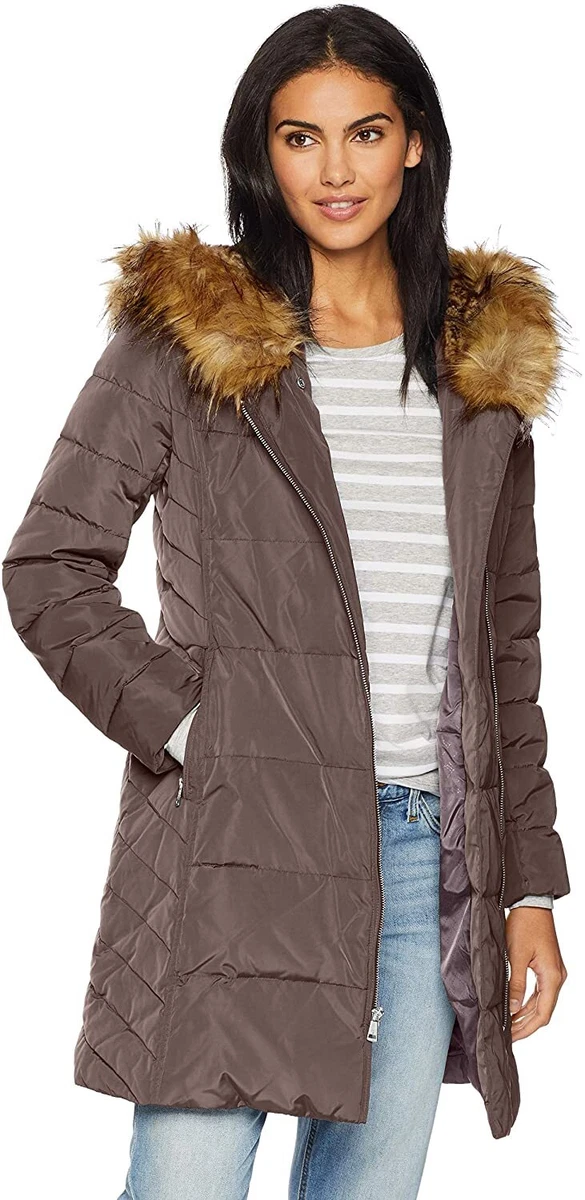 Cole Haan womens Taffeta Quilted Down Coat With Hood | eBay