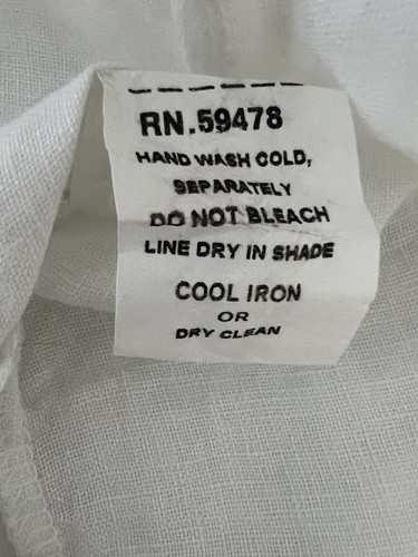 Francesca Bettini Sz Small Beachy White Linen Pullover Shirt Short Sleeves NWT - Picture 7 of 7