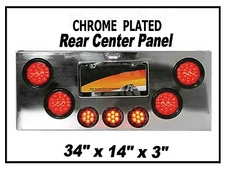Rear Center Panel with Red LED Lights (Red Lens) Semi Trucks 