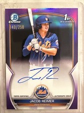 2023 Bowman Chrome Jacob Reimer Purple Auto /250 Mets Prospect Cpa-Jrr