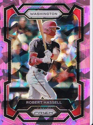 Robert Hassell 2024 Panini Prizm Pink Ice Prizm RC #194 Washington Nationals