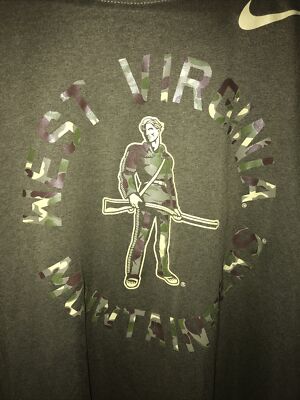 WEST VIRGINIA MOUNTAINEERS T Shirt LARGE NIKE DRI FIT Camouflage NCAA Logo - Main Image