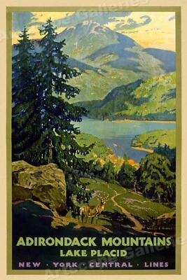 Adirondack New York Central Lines 1920s Classic Vintage Travel Poster - 16x24