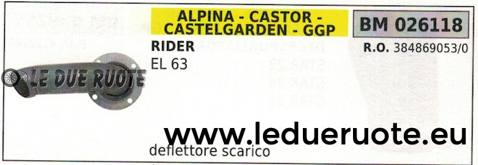 Marmitta Originale 3848690530 GGP Stiga EL63 per Rasaerba