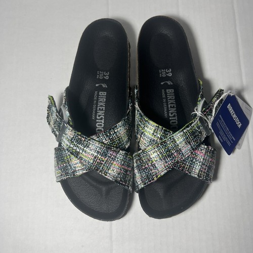 Birkenstock Nib Suena II Vegan Ricotta Logo Black FootbedEU 39 US 8 Summer - Picture 4 of 13