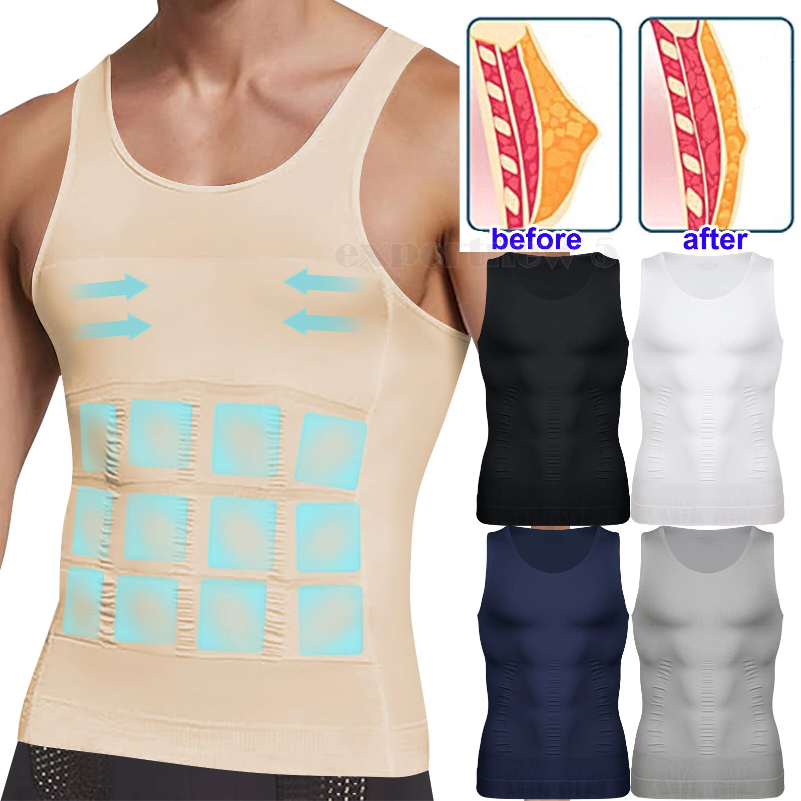 Men's Waist Trainer Vest - Slimming Body Shaper for Abdomen Control
