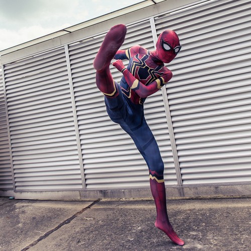 Avengers 3 Infinity War SpiderMan Kids Jumpsuit With Mask Cosplay Spiderman Suit - Picture 3 of 12
