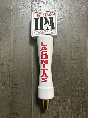 Lagunitas IPA India Pale Ale Beer White Tap Handle Knob 10'' Mancave Home Bar
