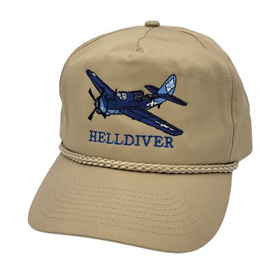Vintage US Navy Helldiver Attractive Headwear Snapback Rope 5-Panel OSFM Hat Cap
