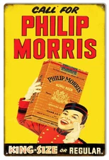 Vintage Style Metal Sign Philip Morris Cigarette Cigar 16 x24