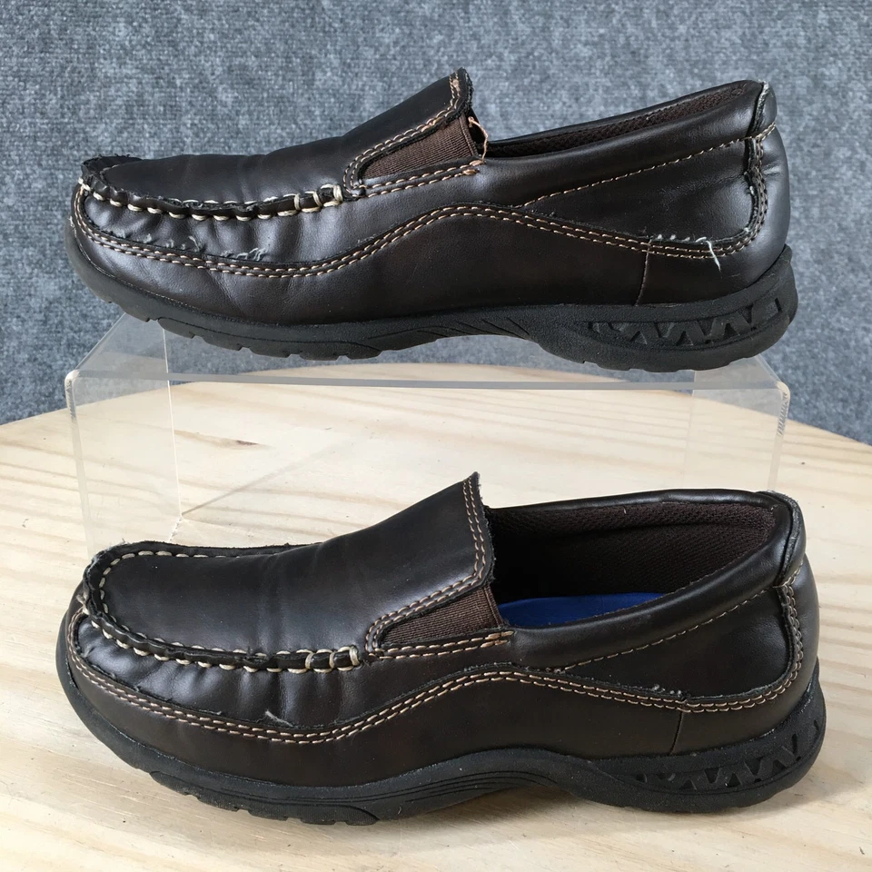 Stacy Adams Shoes Youth 2 Boys Porter Slip On Moc Loafer Brown Faux Leather - Image 2 of 4