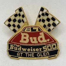 1987 Bud At The Glen Watkins Glen Speedway NY NASCAR Racing Enamel Lapel Hat Pin