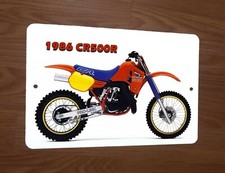 1986 Honda CR500R Dirt Bike Motocross Motorcycle Photo 8x12 Metal Wall Sign