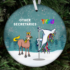 Other Secretaries You Unicorn Christmas Ornament Gift Receptionist Assistant