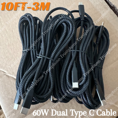 60W USB-C to USB-C Fast Charger Charging Cord PD Cable Lot For Samsung iPhone 15